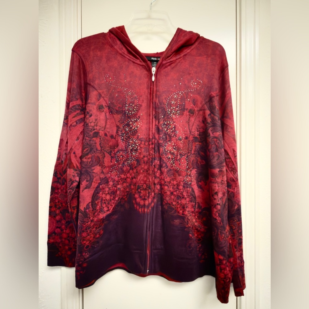 Red Artistic Hoodie style & co